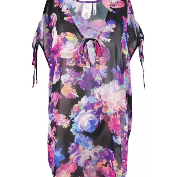 Bar lll women’s printed cold shoulder dress swim cover up M - Picture 4 of 4
